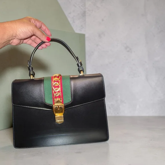 Gucci Sylvie Medium Top Handle, Shoulder Bag w Dust Bag - Picture 8 of 12